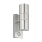 Eglo Vägglampa Riga 5 Rostfritt Stål Up & Down 2W 250lm - 830 Varm Vit | IP44 - Rörelsesensor