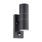 Eglo Vägglampa Riga 5 Stål Antracit Up & Down 2W 250lm - 830 Varm Vit | IP44 - Rörelsesensor